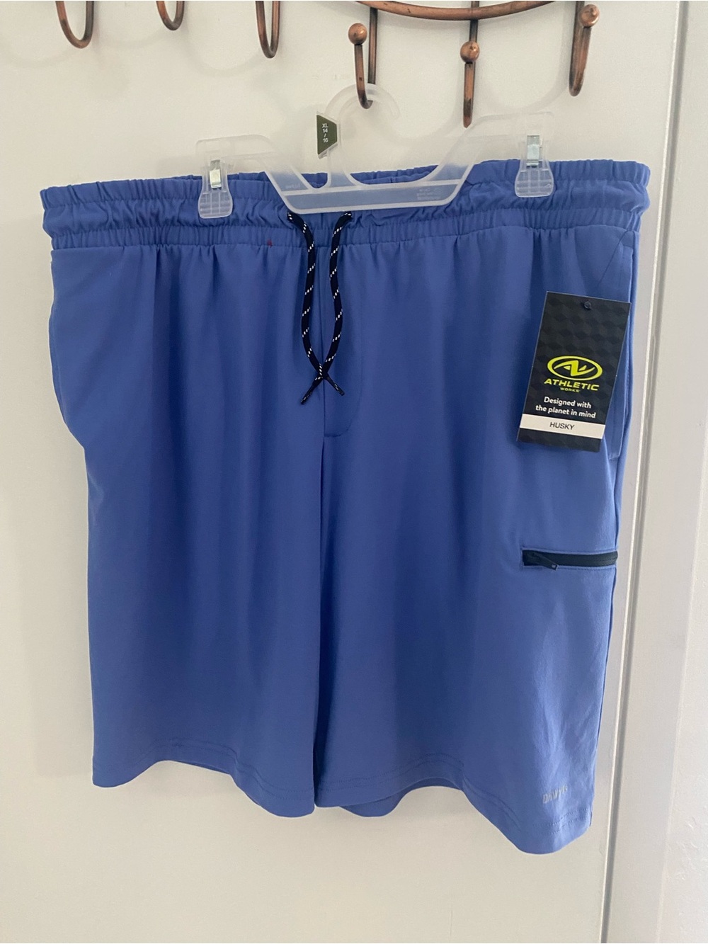 Athletic Works Royal Blue Youth Athletic Shorts with Yellow Logo